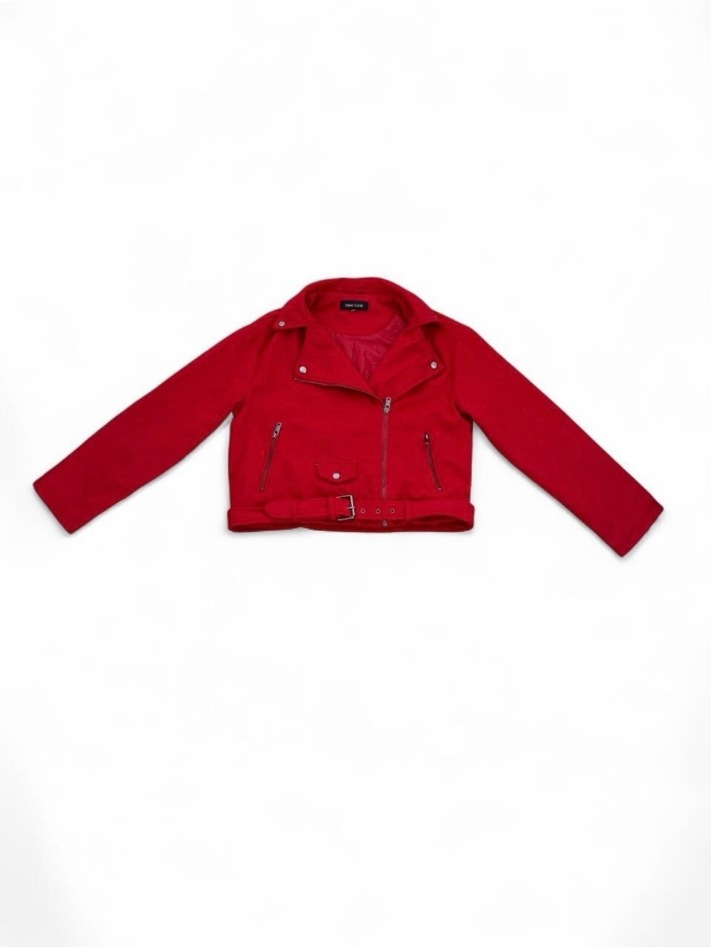 New Look Red Moto-Style Girls' Belted Jacket